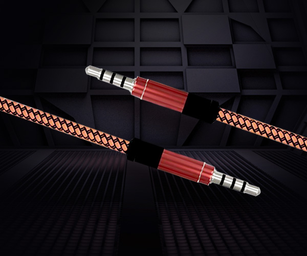 Soultech 3.5mm AUX (Stereo Ses) Kablosu İpli Turuncu - DK902T